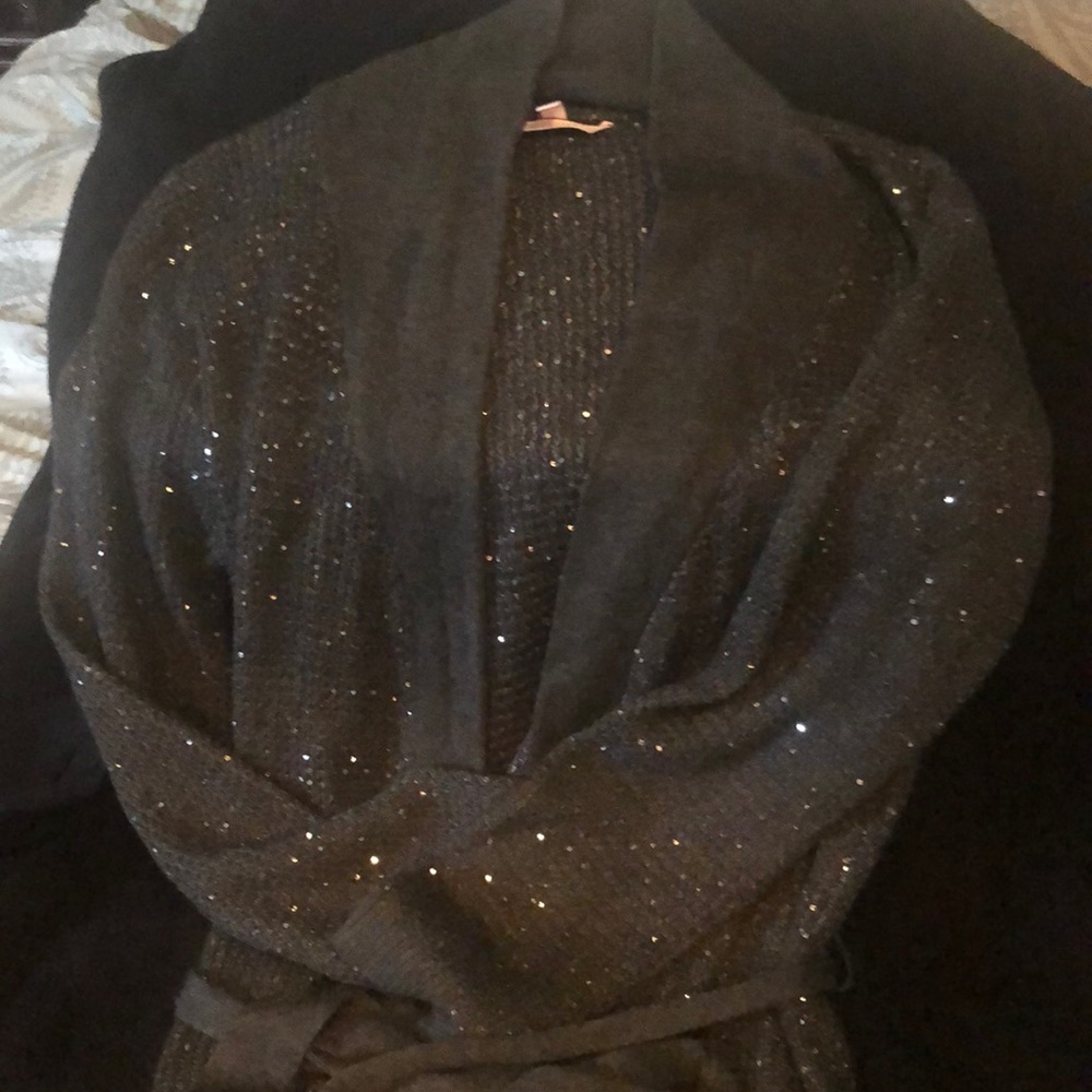 Victorias Secret long belted sweater with sequins